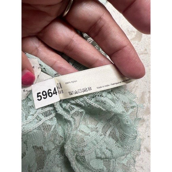 Free People FP One Madison Top  Lace Sheer Hook-Front Bell Sleeve S Coquette - Picture 9 of 11